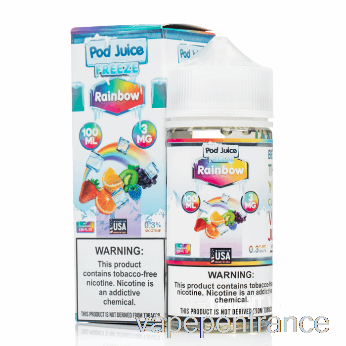 Geler Arc-en-ciel - Jus De Dosettes - Stylo Vape 100 Ml 0 Mg